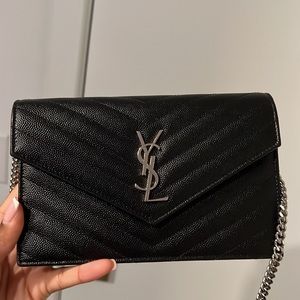 AUTHENTIC Saint Laurent Envelope Chain Wallet ✨GREAT CONDITION✨